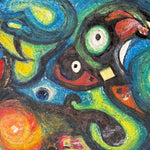 1950s Parisian Abstract Surrealist Art Brut Painting | Mid-Century Modern CoBrA Art