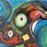 1950s Parisian Abstract Surrealist Art Brut Painting | CoBrA