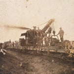 Antique CB&Q Railroad Photo Cainsville MO Steam Wrecker Crane Crew | Early 1900s