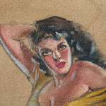 WW2 Souvenir Pin-Up Painting of Mt. Fuji | Military Folk Art