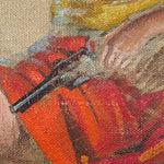 WW2 Souvenir Pin-Up Painting of Mt. Fuji | Military Folk Art