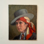 1950s French Bohemian Portrait Painting | Cool Character Study