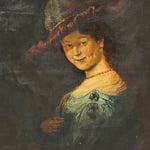 19th Century Ghost Hand Painting of Woman in Garb | 1800s Saloon Style Paintings | Pentimento Artwork | Victorian Gothic