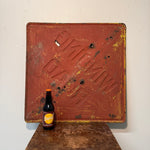 1930s Embossed “Winding Road” Steel Sign | Folk Art Relic