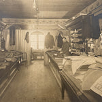 Antique Tailor Shop Interior Photograph: Early 1900s Industrial Sepia Print