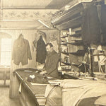 Antique Tailor Shop Interior Photograph: Early 1900s Industrial Sepia Print