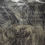 1970s Silver Foil Op Art Poster by Don Schmela - Large Format Psychedelic Moiré
