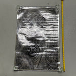 1970s Silver Foil Op Art Poster by Don Schmela | Psychedelic Moiré
