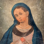 19th Century Mexican Retablo Tin Painting | Immaculate Heart Devotional Folk Art