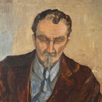 1930s Oil on Canvas Portrait Painting “The Chess Player” |  WPA