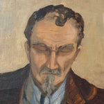 1930s Oil on Canvas Portrait Painting “The Chess Player” |  WPA