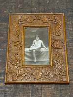 WWI Trench Art Sweetheart Frame | Nude Photograph & Verso Drawing