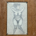WWI Trench Art Sweetheart Frame | Nude Photograph & Verso Drawing