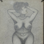 WWI Trench Art Sweetheart Frame | Nude Photograph & Verso Drawing