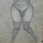 WWI Trench Art Sweetheart Frame | Nude Photograph & Verso Drawing