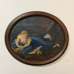 1930s Penitent Magdalene Oil Painting | Memento Mori Skull & Bones