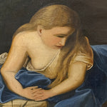 1930s Penitent Magdalene Oil Painting | Memento Mori Skull & Bones