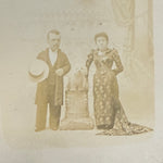 Antique Sideshow Cabinet Card | Little People & Dog