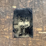 Antique Tintype of Smoking Police Officer Nightstick Whiskey