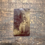 Antique Tintype of Seated Woman with Ghostly Faded Companion