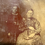 Antique Tintype of Seated Woman with Ghostly Faded Companion | Strange Spectral Double Portrait | Victorian Oddity | Spiritualism
