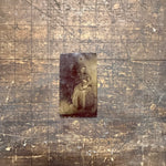 Antique Tintype of Seated Woman with Ghostly Faded Companion