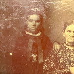 Antique Tintype of Seated Woman with Ghostly Faded Companion