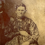 Antique Tintype of Seated Woman with Ghostly Faded Companion