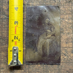 Antique Tintype of Seated Woman with Ghostly Faded Companion