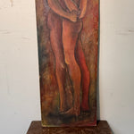 1940s Modernist Nude Couple Painting on Board | Modigliani