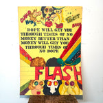 1970s Freak Brothers Style Folk Art Diptych | Hand Painted Underground Comix Psychedelic Panels | Vintage Outsider Art FLASH Sign