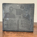 1940s IWW Printing Plate - We Want A Union Shop - Schirmer-Dornbirer Pump Co Strike - Cleveland Ohio Labor History