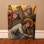 Large Painted Panels of Stations of the Cross - Set of 7