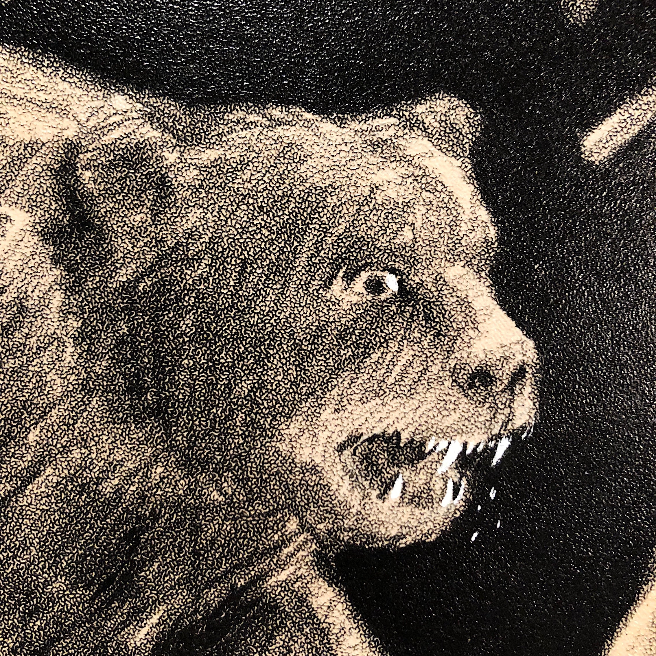 Bear's head in vintage illustration art