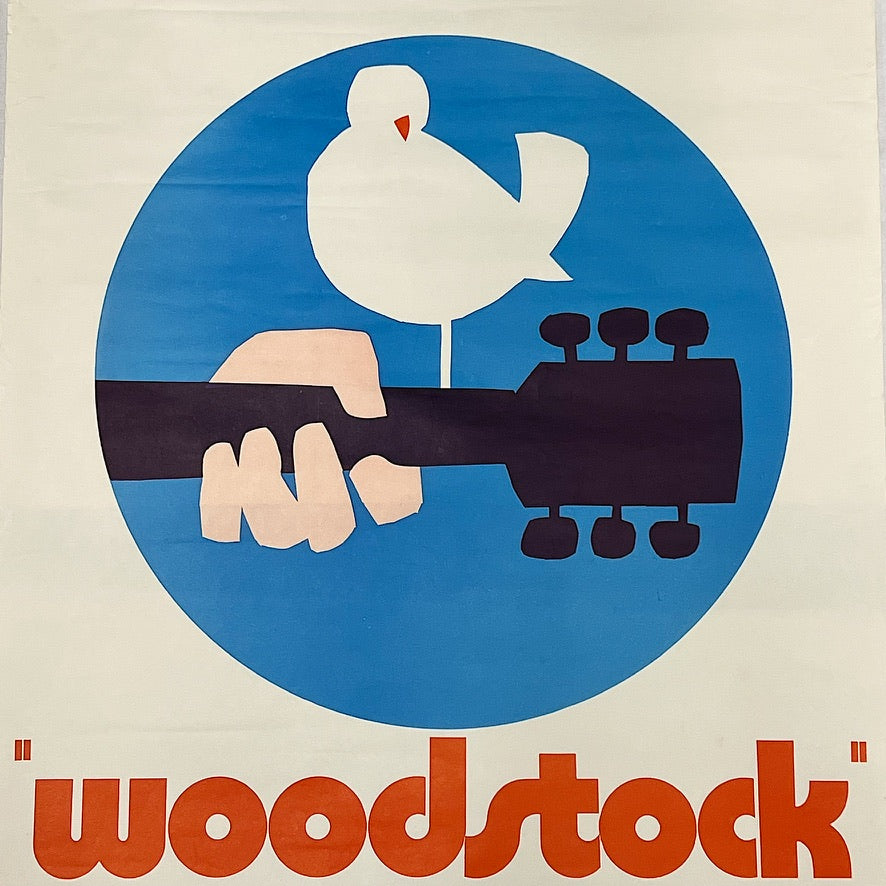 Woodstock Movie Advance Teaser Poster - 1970 Original Rock and Roll Wall Art - Summer of Love - 41" x 27" - Rare Film Memorabilia - AS IS