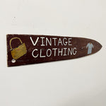 Rare 1960s Folk Art Vintage Clothing Sign - Handmade Wood Merchant Signs - 36" x 7" - Naive Artwork - Pennsylvania Clothing Store - Cool Art
