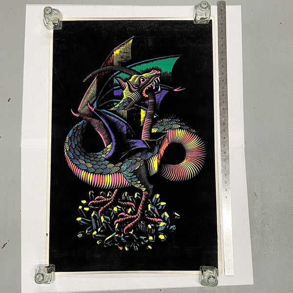 1970s MC Escher Black Light Poster of Dragon – Mad Van Antiques
