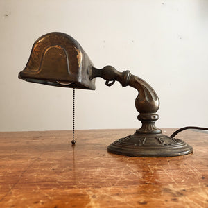 Rare Aladdin Lamp with Ornate Cast Iron Base - Antique Industrial Decor -  1920s Table Lamp