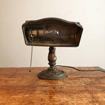 Inside Shade of Rare Aladdin Lamp with Ornate Cast Iron Base - Antique Industrial Decor - Vintage Lighting - 1920s Table Lamp