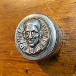 Antique Pill Box with Creepy Embossed Face | 1920s