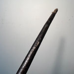 Antique Stacked Black Leather Cane with Silver Thumb Cap