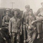 Antique Postcard of Railroad Lumber Workers - Rare RPPC - Early 1900s - Vintage Denim Workwear - Work Boots - Jackets