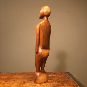 Other side view Unusual Mod Wood Sculpture of Human Form from 1950s
