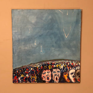 Valentin Goroshko Painting on Canvas - 1970 - Population Explosion - - New York Modern Art -  Liz-N-Val - Eastern European