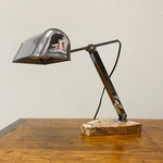 1930s French Chrome Articulating Desk Lamp with Marble Base - L'Artisanat Francais - Art Deco Paris France - Makers Mark - Antique Lighting