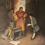 Norman Rockwell Lithograph of Blacksmith Shop from 1973