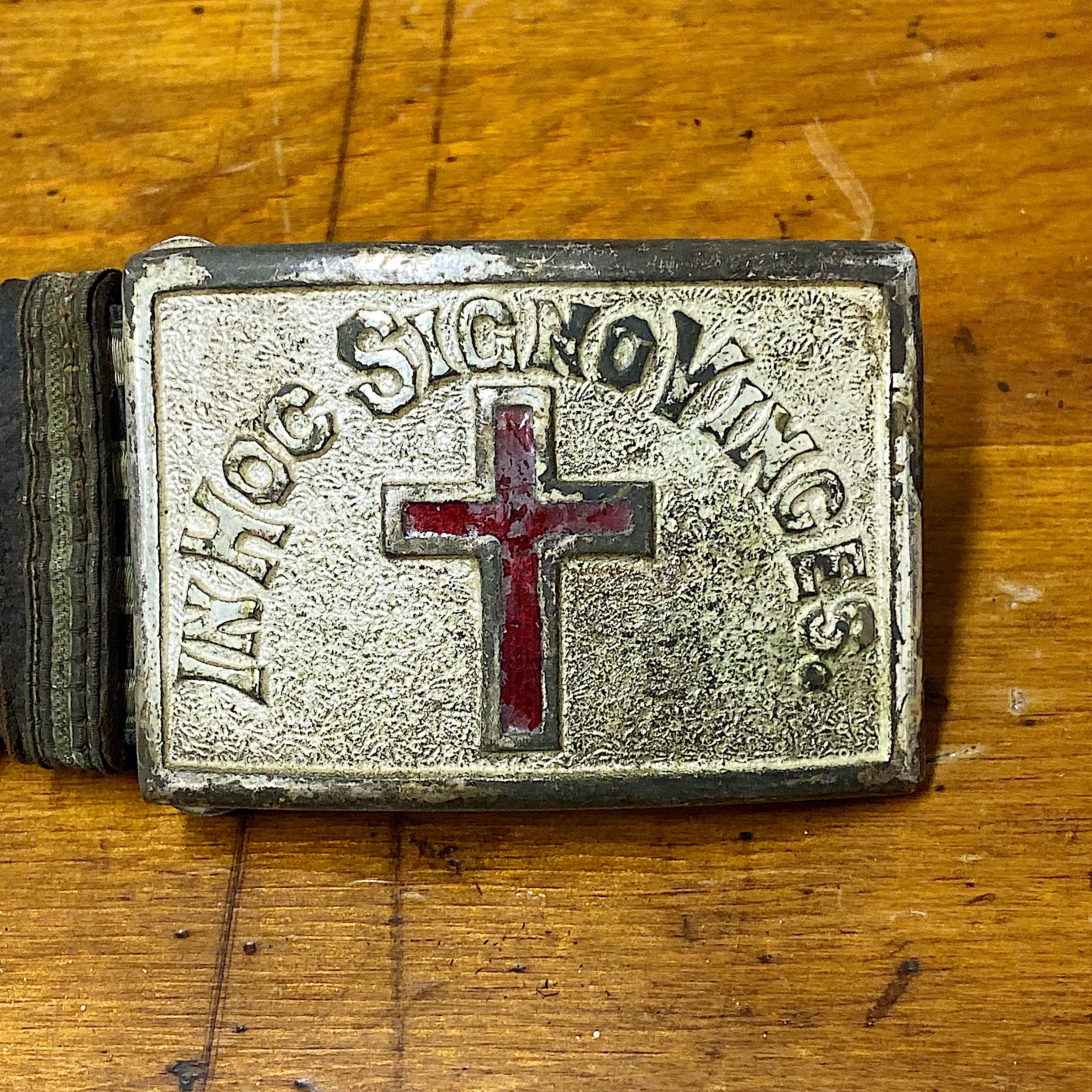 Vintage Knights Templar Sword Belt and Buckle | AS IS