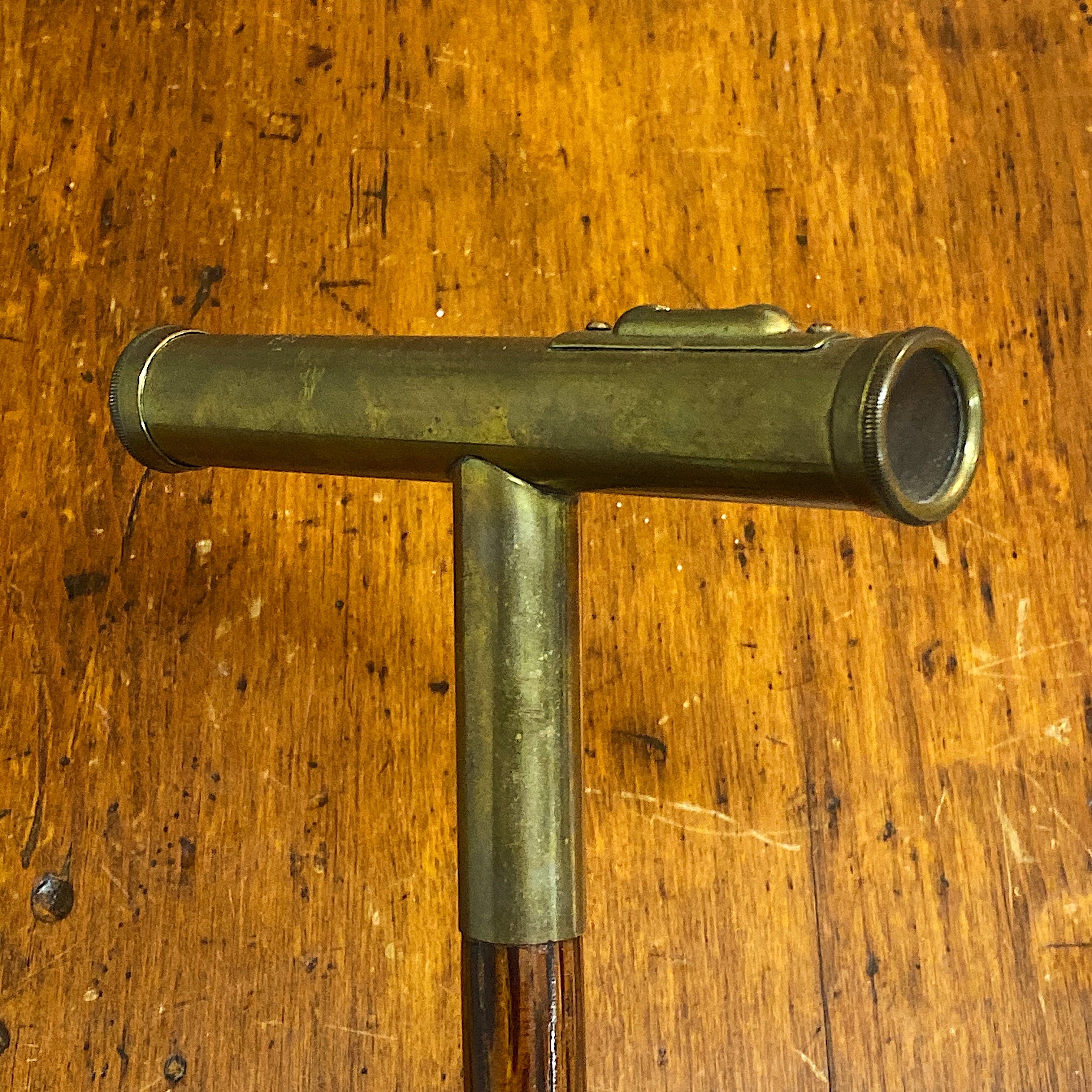 Antique Dietzgen Survey Gadget Cane - Early 1900s - Level System Cane - Rare Brass Walking Stick - Vintage Architectural Collectible Made in USA