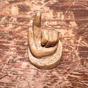 Tony Wons Folk Art Sculpture of Pointing Finger | 1 1/2" x 1"