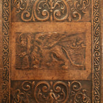 Antique Leather Portfolio with Lion of St. Mark - Ornate Tooled Folk Art - Continental School Manuscript Cover 